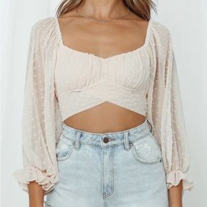 Hello Molly Sunset Swim Crop Nude, Size Small US4